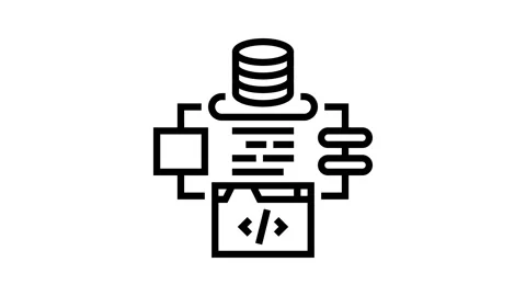 Software architecture line icon animation Stock Footage 326131361
