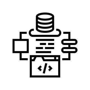 Software architecture line icon vector illustration Illustrazione stock