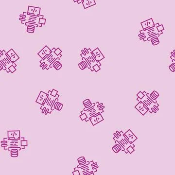 Software architecture line seamless pattern Stock Illustration