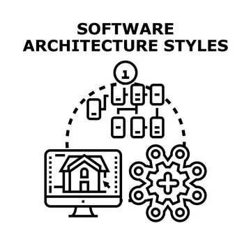 Software architecture styles developing digital solutions engineering Stock Illustration