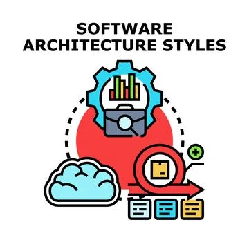 Software architecture styles developing system framework processes 库存插图