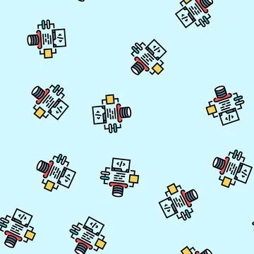 Software architecture vector seamless pattern Illustrazione stock