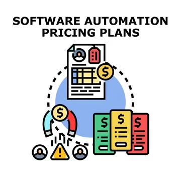 Software automation pricing plans attracting customers online Stock Illustration