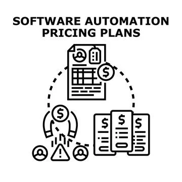 Software automation pricing plans attracting customers online Stock Illustration