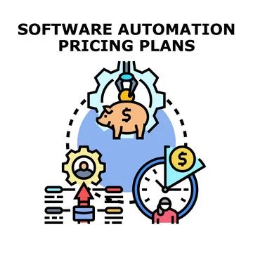 Software automation pricing plans concept optimizing costs Stock Illustration