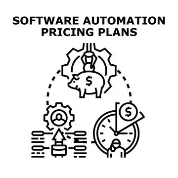 Software automation pricing plans concept optimizing costs Stock Illustration