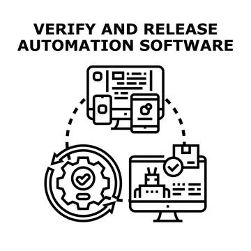 Software automation process developing and releasing new product イラスト素材