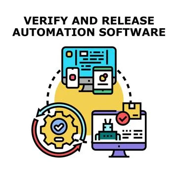 Software automation process developing and releasing new product イラスト素材