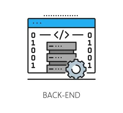 Software back end program code line icon Illustration
