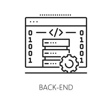 Software back end program code line icon Stock Illustration