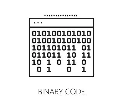 Software binary code program code line icon Illustrazione stock