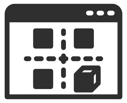 Software black icon. Digital app components symbol Illustrazione stock