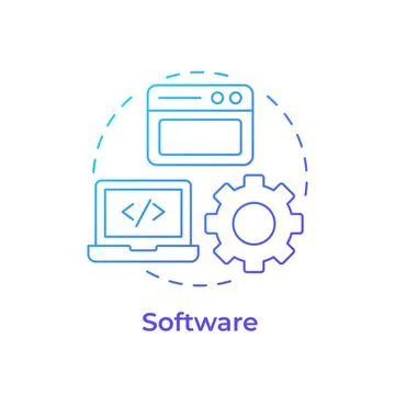 Software blue gradient concept icon 库存插图