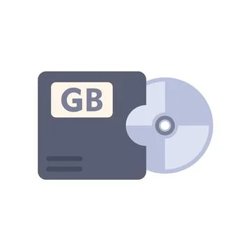 Software box with cd containing one gigabyte of data Stock Illustration
