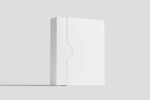 Software Box Wth Slip Case White Blank 3D Rendering Mockup Stock Illustration