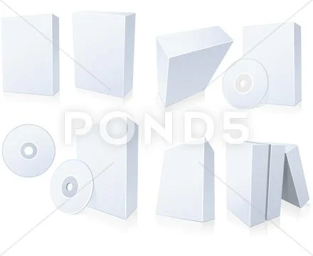 Software boxes with cd Stock Illustration