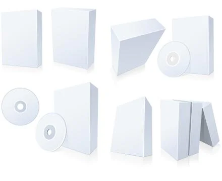 Software boxes with cd Stock Illustration