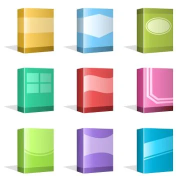 Software Boxes, Ebook Cover Designs Stock-Illustration