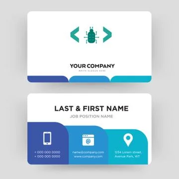 Software bug business card design template, Visiting for your company Illustrazione stock gratuita