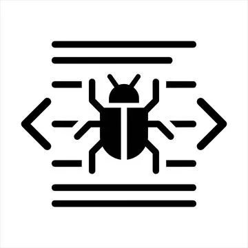 Software bug debugging code icon 8K ultra quality image ratio with software Stock Illustration