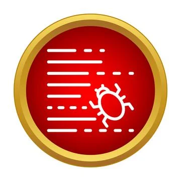 Software bug error icon representing system vulnerability Stock Illustration