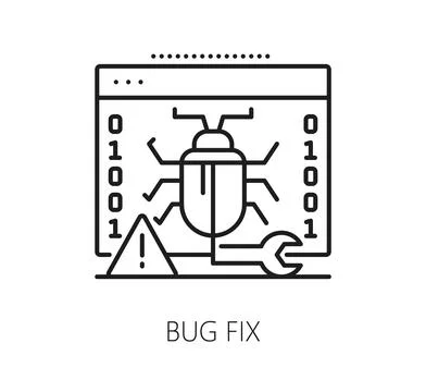 Software bug fix program code line icon Ilustración de archivo