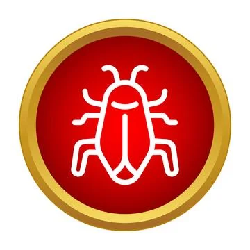 Software bug icon indicating computer virus alert and cyber security threat 스톡 일러스트