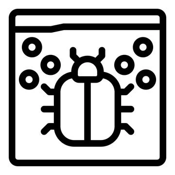 Software bug infecting operating system with viruses displayed on monitor 스톡 일러스트