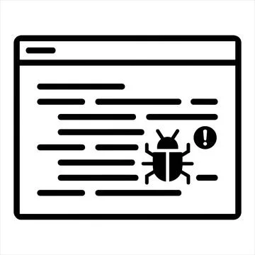 Software bug inside code document error icon 8K ultra quality with software 스톡 일러스트