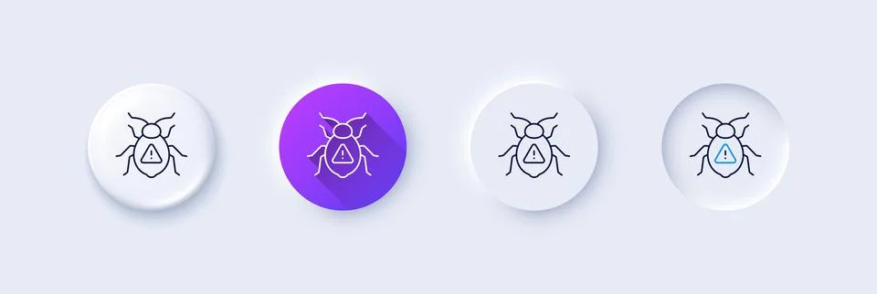 Software bug line icon. Cyber attack sign. Line icons. Vector Stock-Illustration
