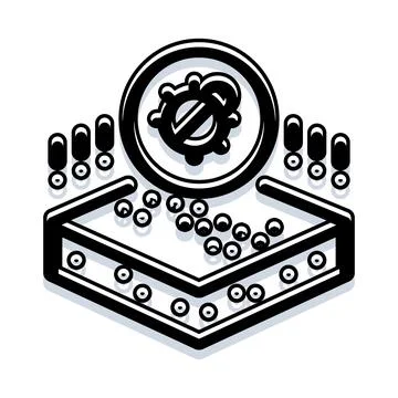 Software bug or virus containment and error warning 库存插图