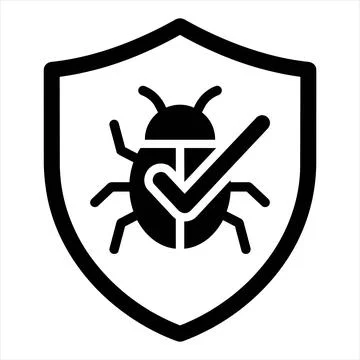 Software bug protected by shield icon 8K ultra quality with protection, sec.. イラスト素材