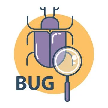 Software bug searching icon. Stock-Illustration