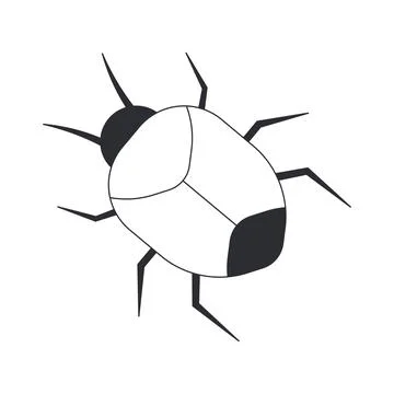 Software bug symbol for programming errors and debugging black and white cl.. Stock Illustration