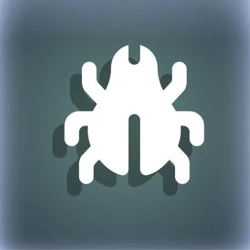 Software Bug, Virus, Disinfection, beetle icon symbol on the blue-green abstract Stock-Illustration