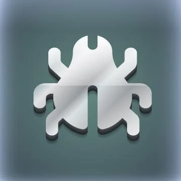 Software Bug, Virus, Disinfection, beetle icon symbol. 3D style. Trendy, modern Stock-Illustration