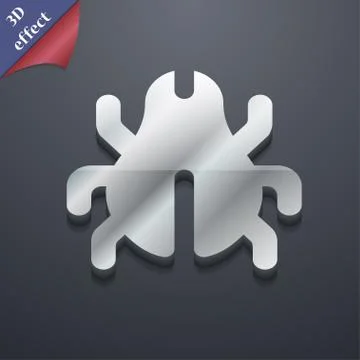 Software Bug, Virus, Disinfection, beetle icon symbol. 3D style. Trendy, modern Stock-Illustration