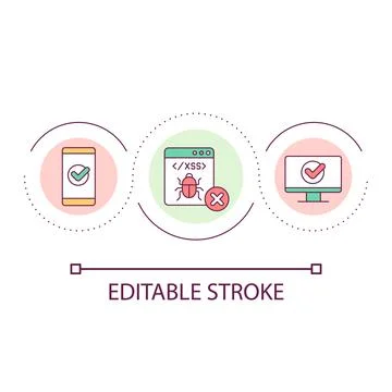 Software bugs detecting loop concept icon 스톡 일러스트