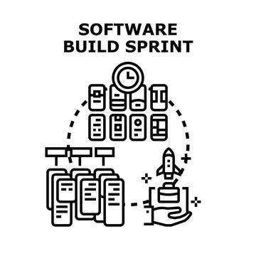Software build sprint agile development process concept Stock Illustration