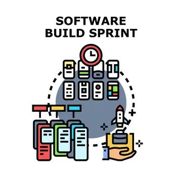Software build sprint agile development process concept Stock Illustration