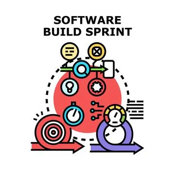 Software build sprint process developing agile methodology 스톡 일러스트