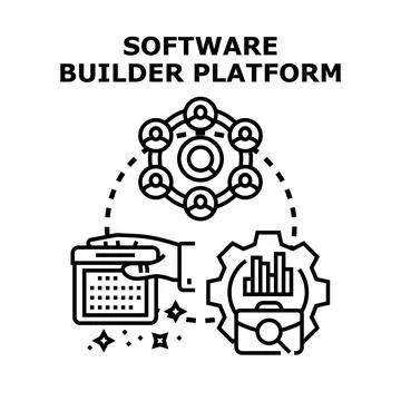 Software builder platform concept with development process Stock Illustration