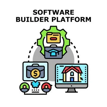 Software builder platform creating business applications and solutions Stock Illustration