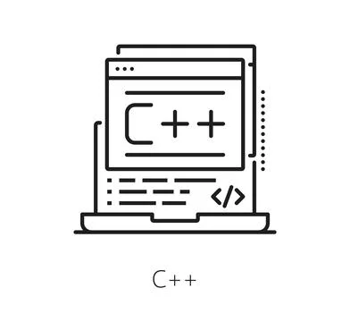 Software C program code line icon Ilustración de archivo