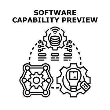 Software capability preview showcasing new product development イラスト素材