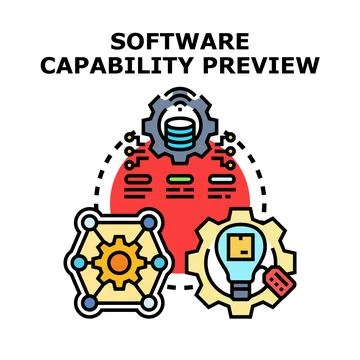 Software capability preview showcasing new product development Illustrazione stock