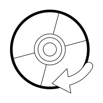 Software cd rom symbol in black and white Stock Illustration