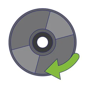 Software cd rom symbol blue lines Stock Illustration