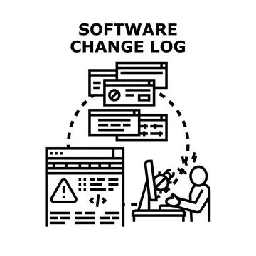 Software change log demonstrating problem fixing Stock Illustration
