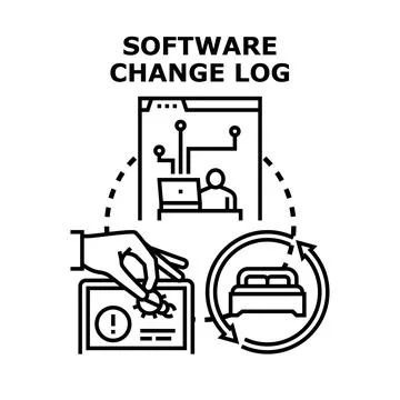 Software change log updating and bug fixing process イラスト素材